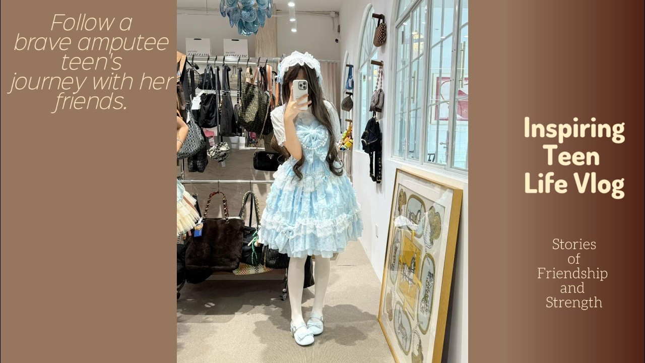 Amputee girls RAE Shopping and eating with her girlfriend 3