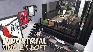 INDUSTRIAL SINGLE SIM LOFT 🖤 | The Sims 4: Apartment Renovation Speed Build