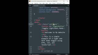 How to Create Light and Dark Mode Toggle  HTML CSS Javascript