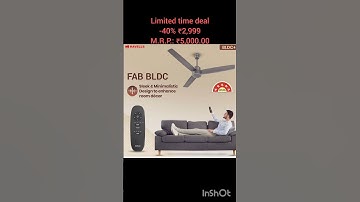 Thumbnail of Havells FAB BLDC Ceiling Fan 1200mm link in description #ad #song #best #new #music #home #trending