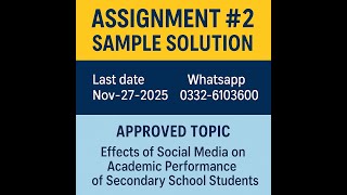 EDUA-630 Assignment # 2 Last date Nov-27-25