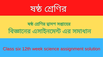 Class 6 Science assignment 12th week | ষষ্ঠ শ্রেণির ১২ম সপ্তাহের বিজ্ঞান এসাইনমেন্ট ২০২১।