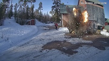 Trashcan explosion caught on camera