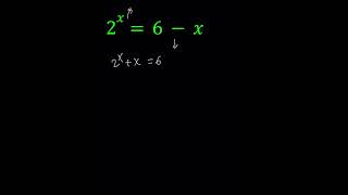 An Exponential Equation | 2^x=6-x