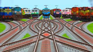 9 Trains Available On Indian Bumpy Railroad tracks | Forked Railroad Crossing Tracks | train videos🎥 screenshot 5