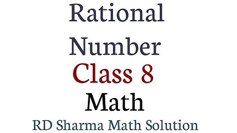 Math| "Rational Number" Class-8,Math,Chapter-1,Ex-1.1,Q.1,RD Sharma Math