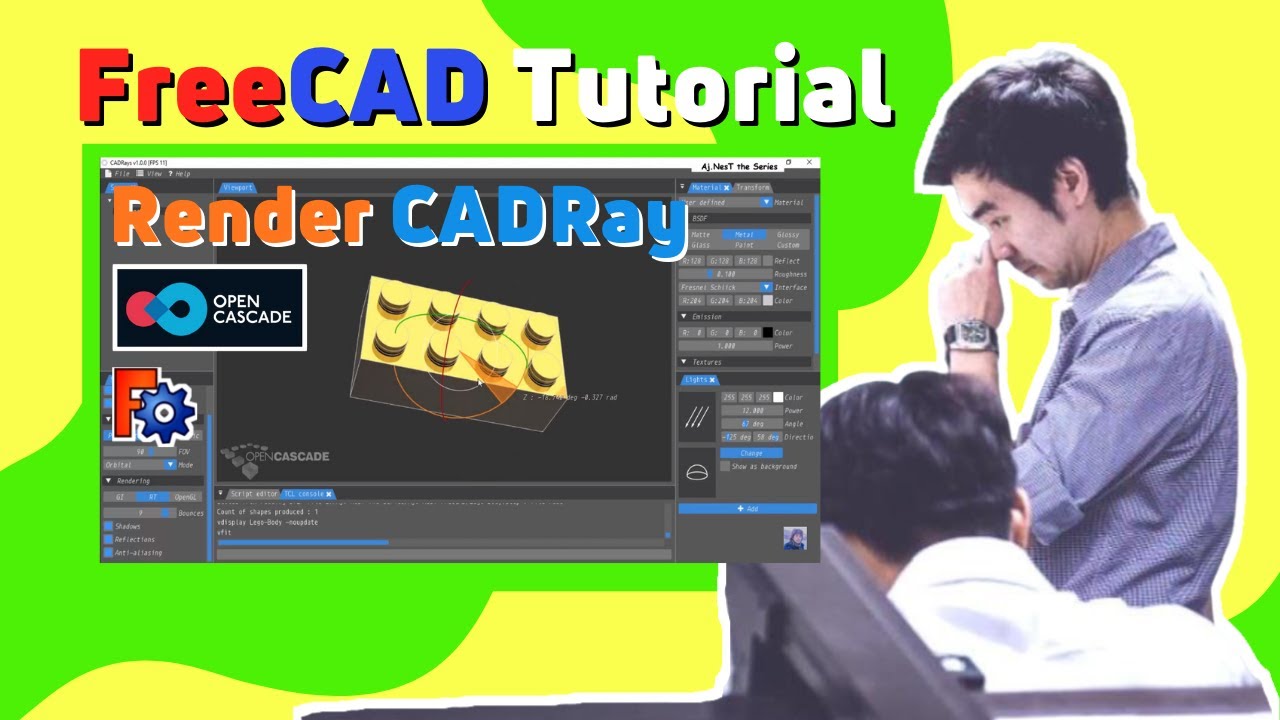 Freecae Rendering CADRays 3D Model Rendering Software import FreeCAD File for FreeCAD ...