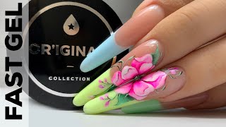 Fast Gel/ Очень длинные ногти/ Моделирование/ Флористика/ Яркий летний дизайн Fast Gel/ Очень длинные ногти/ Моделирование/ Флористика/ Яркий летний дизайн