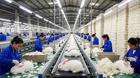 Inside the Rabbit Angora Factory: How Rabbit Fur Becomes a Luxury Scarf (Full Process)