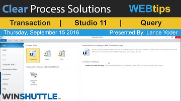 WINSHUTTLE Tutorials & WEBtips: Winshuttle Studio 11 Overview