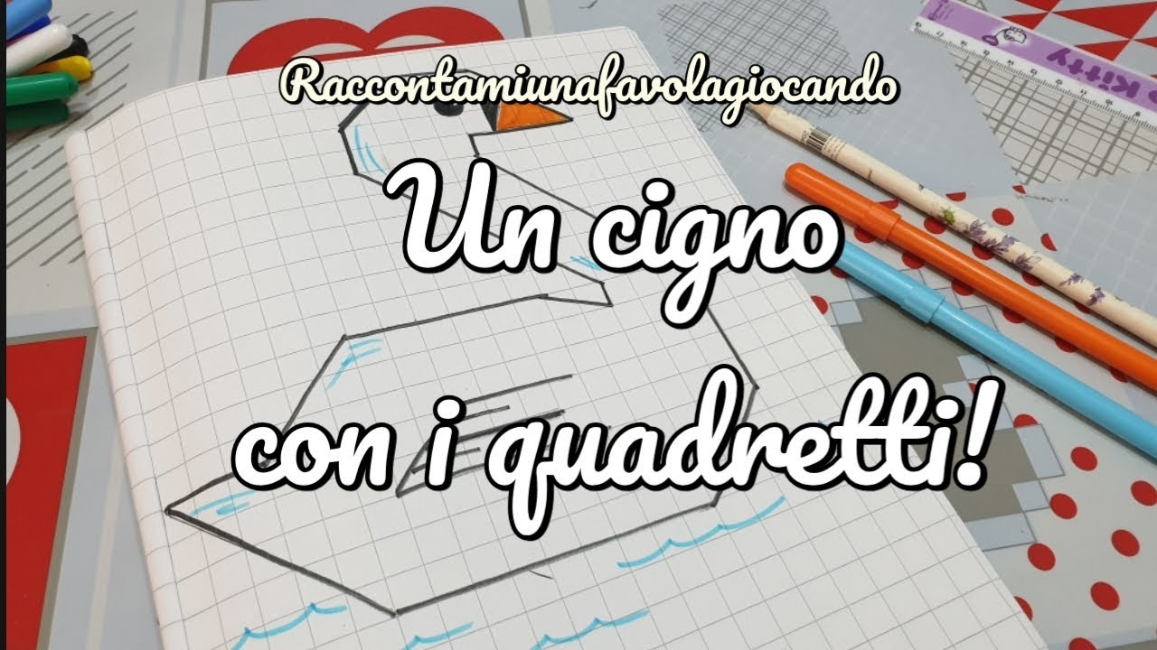 DISEGNO UN CIGNO CON I QUADRETTI #forchildren #cornicette