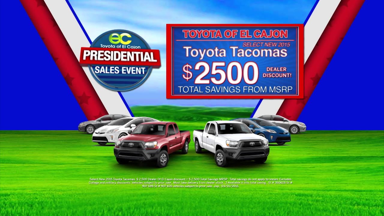 Toyota of El Cajon Presidential Savings Event YouTube