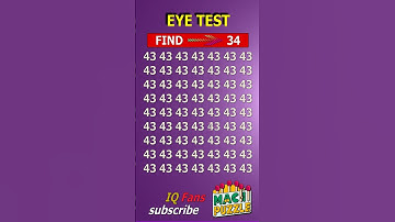Find 34 where? | Brain Teaser IQ Test #shorts #different #puzzles #opticalillusion #quiz