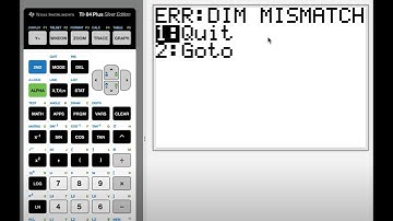 DIMMISMATCH error TI-84 TI-83