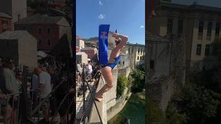 Diving off the famous Stari Most Bridge in Mostar ?? bravegang shorts