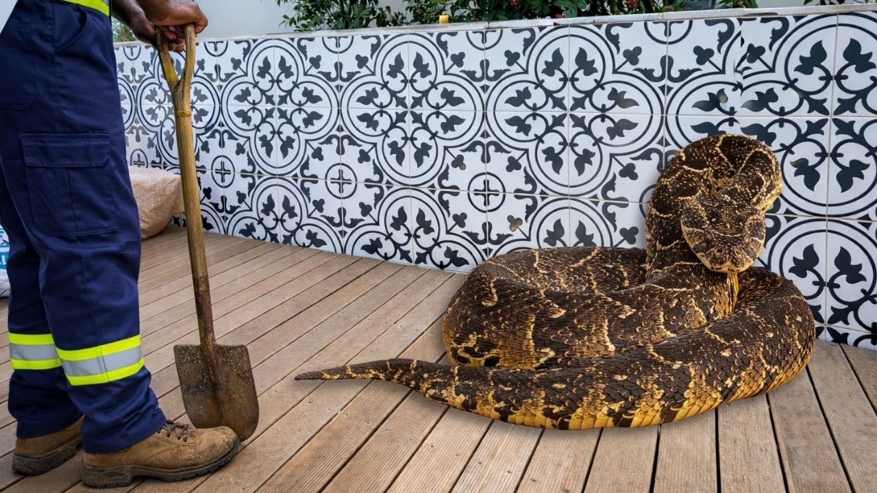 Смертельно опасная змея в водостоке