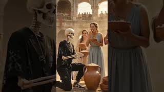 First Time Popcorn in Ancient Rome 🍿💀 || #shorts || #viral #skeleton