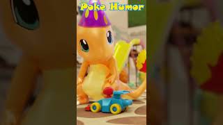 Pokemon Pikachu and Charmander are playing with a toy car #shorts