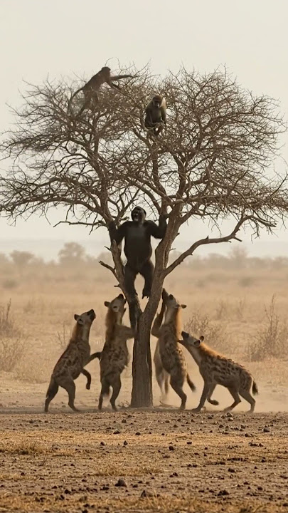 Gorilla video on the tree #hyena #animal 3