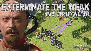 Yuri Battle fortress -  1v5 BRUTAL AI ( Command & Conquer - Yuri