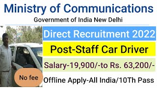 Mms- Indian Post Mail Motor Service Staff Car Driver Recruitment 2022 10Th P Direct Bharti