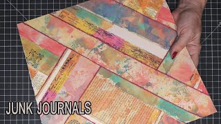 NO FAIL COLLAGE MASTERBOARD: Diagonal Design Tips - Using My Dyed Book Page Scraps | Easy Tutorial