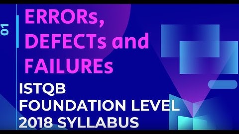 1 2 3  Errors Defects and Failures ISTQB