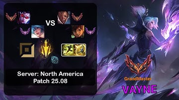 Vayne ADC + Sona vs Lucian + Milio - NA GrandMaster - Patch 25.08