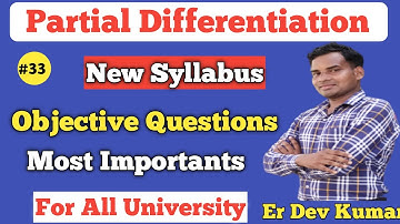 Partial Differentiation Objective Questions | Partial Differentiation Bsc 1st year in Hindi