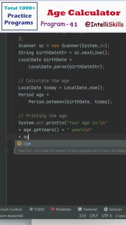 Age Calculator Program in Java #Shorts #java #coding #programming # ...