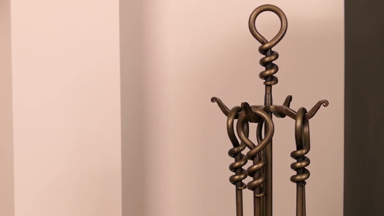 Fireplace Tools Set - Brass Finish
