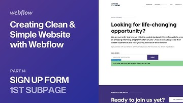 14 — Sign Up Form (1st Subpage) — Creating Clean & Simple Website with Webflow