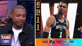 NBA GAMETIME Crew reacts to Wemby Erupts for 41 Pts, Spurs def. Thunder 122-115 ( 2 OT ) in Game 1