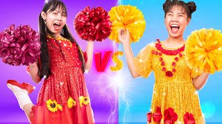 Красная девочка vs Желтой девушки | Преображение одного цвета челлендж | Кто победит?