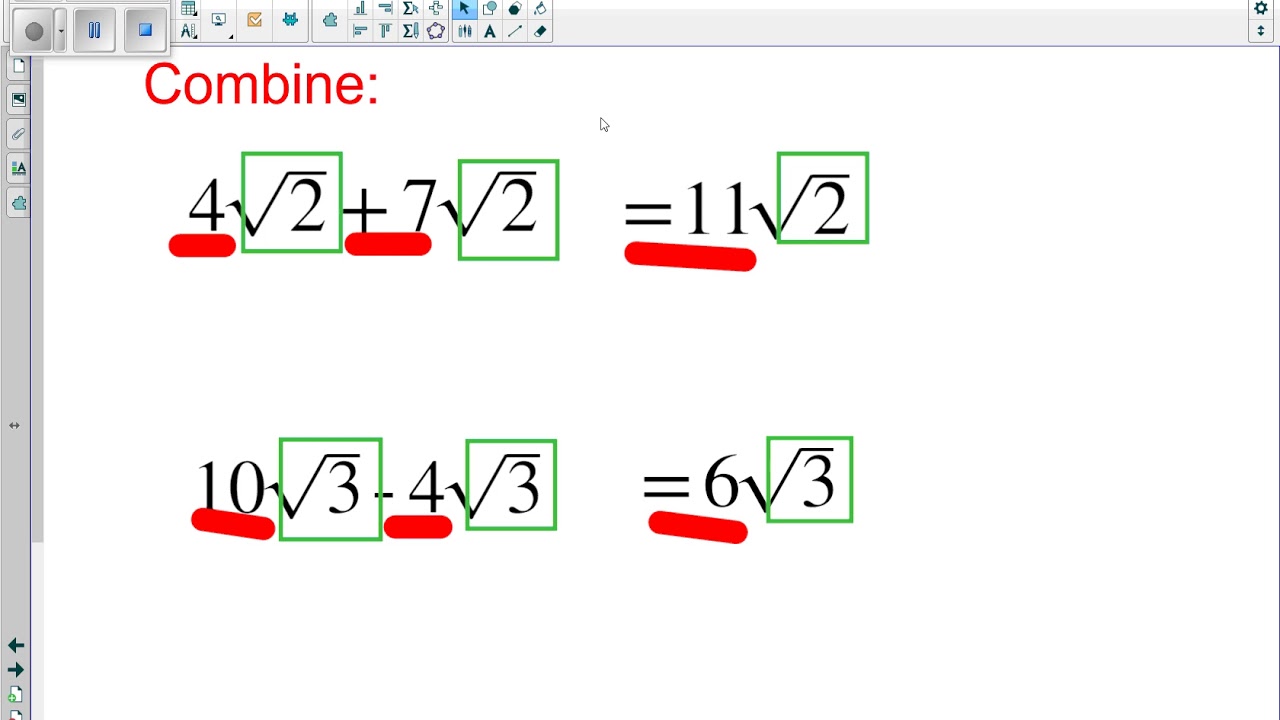 simplify and combine radicals YouTube