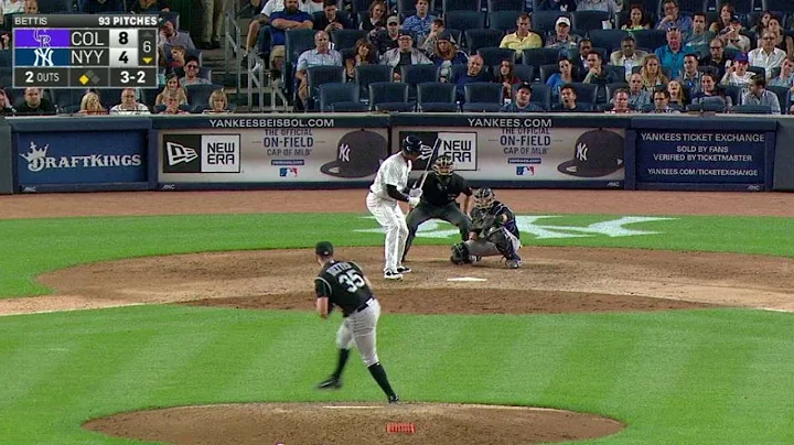 COL@NYY: Bettis strikes out Hicks looking to end 6th