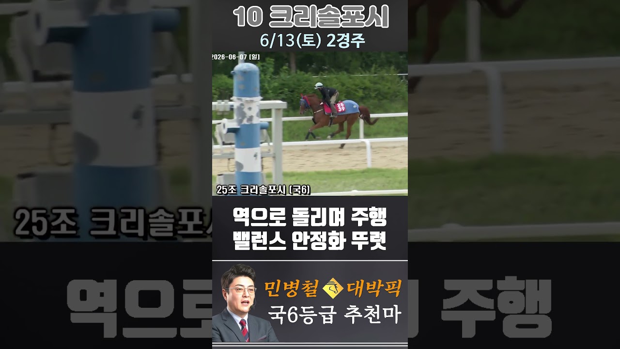 [서울 경마] 민병철 대박픽 2026년 6월 13일 토요 2R 추천마3 #경마 #horse #하이라이트 #automobile #한국마사회 #게임 #비트코인 #뉴스 #korean