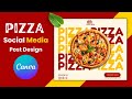 Pizza Social media Post Design in Canva  | Canva Tutorial