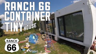 Final Tiny House from a shipping container  facade and roof  EP27