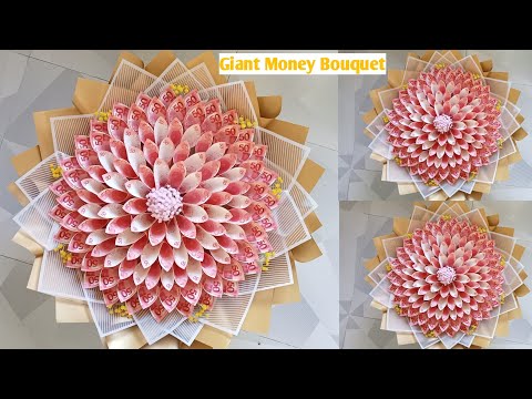 How To Make Giant Money Bouquet #moneybouquet #diybouquet #moneyflower