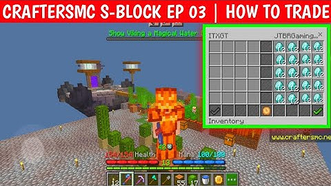 craftersmc hypixel skyblock ep 03 | craft mc server gameplay | how to trade with friend  craftersmc