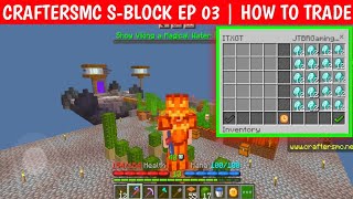 craftersmc hypixel skyblock ep 03 | craft mc server gameplay | how to trade with friend  craftersmc