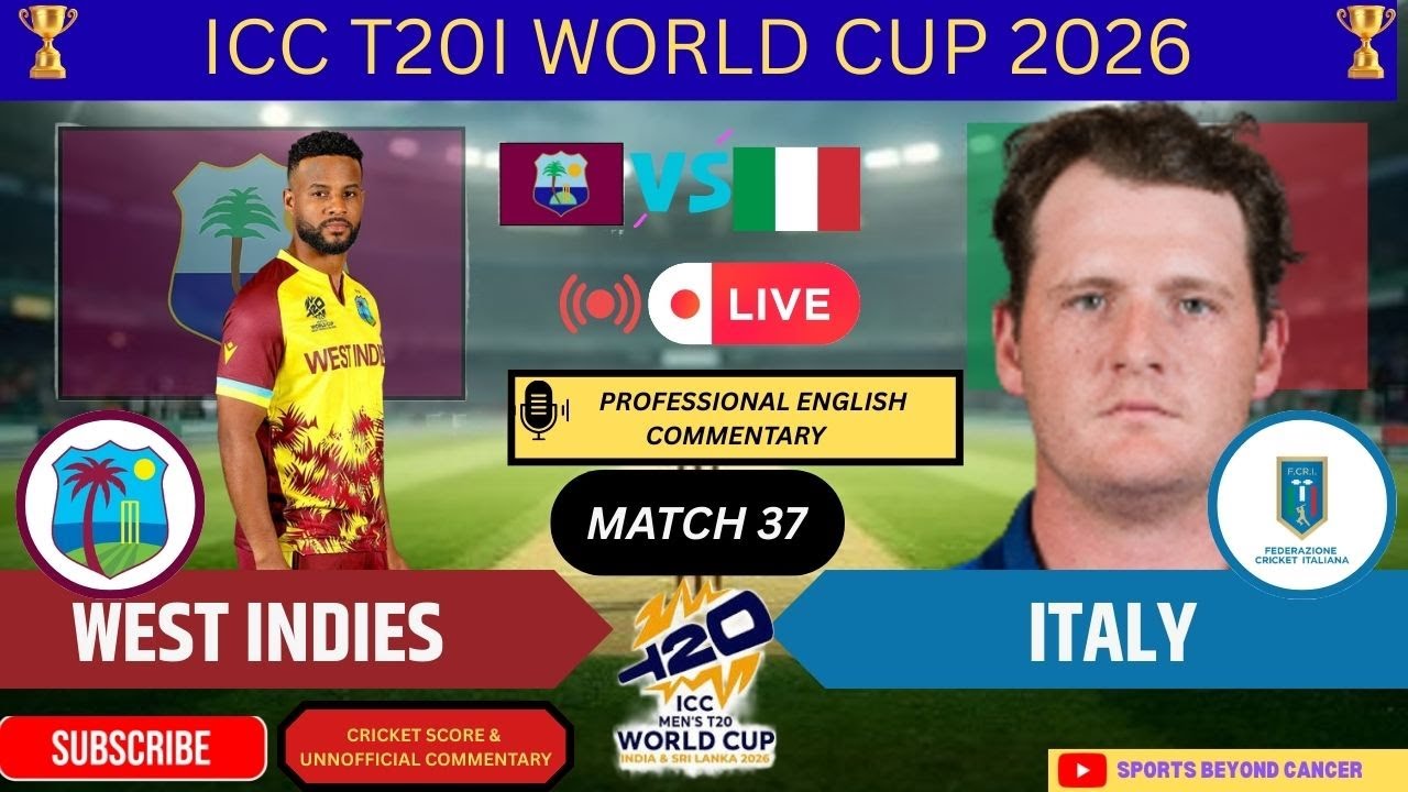 🔴 LIVE: West Indies vs Italy | T20 World Cup 2026 | Live Scores & Commentary