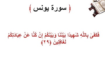 سورة يونس الأية 29