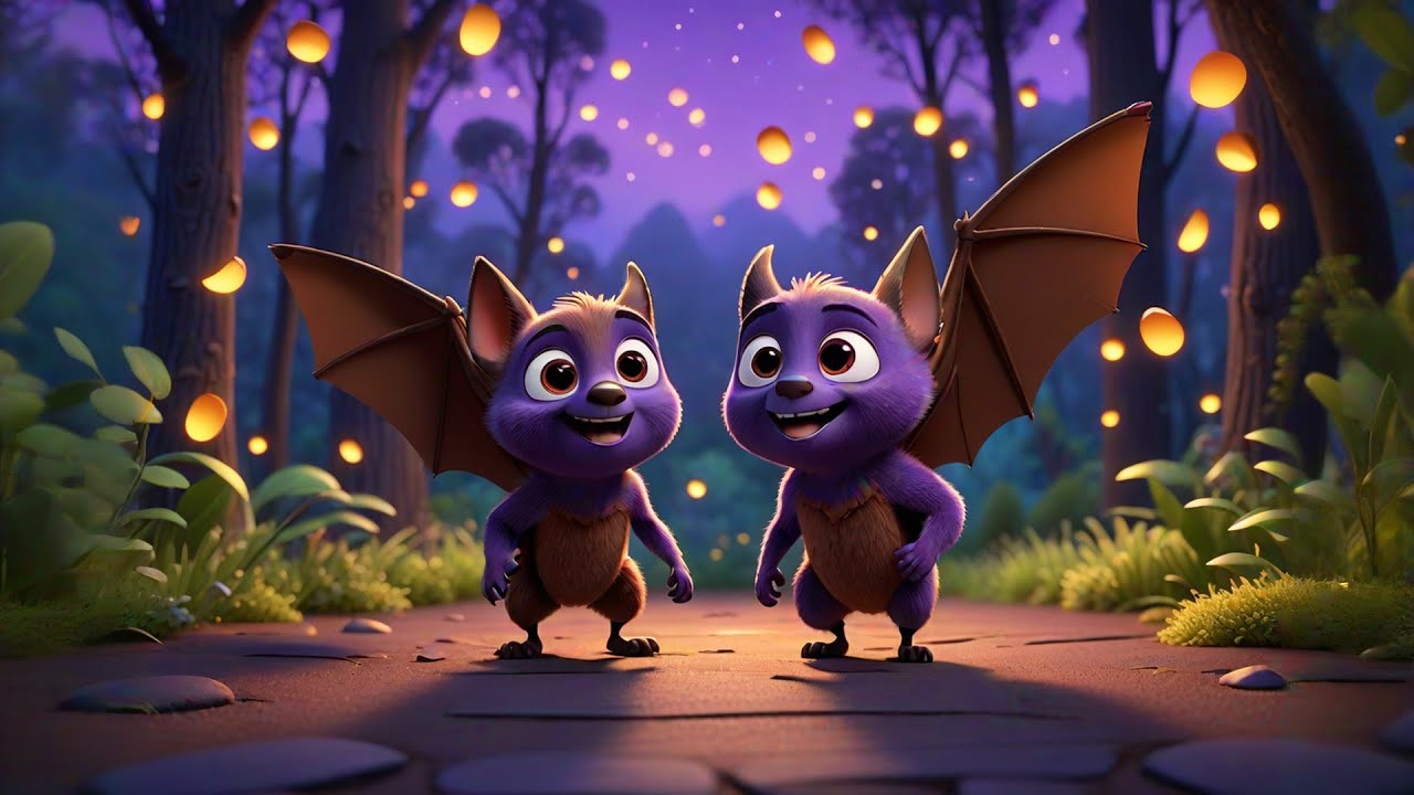 Two Little Bats Fly Around | Halloween Counting Song for Kids | Nursery Rhymes and Baby Songs