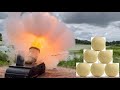 Incoming! 100 Frozen Cantaloupe  vs Civil War 1838 24lbs Coehorn Mortar