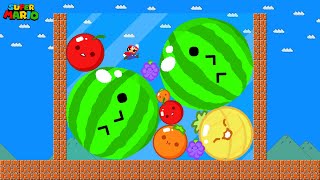 Can Mario Conquers the Watermelon Game (SUIKA) in Super Mario Bros.?