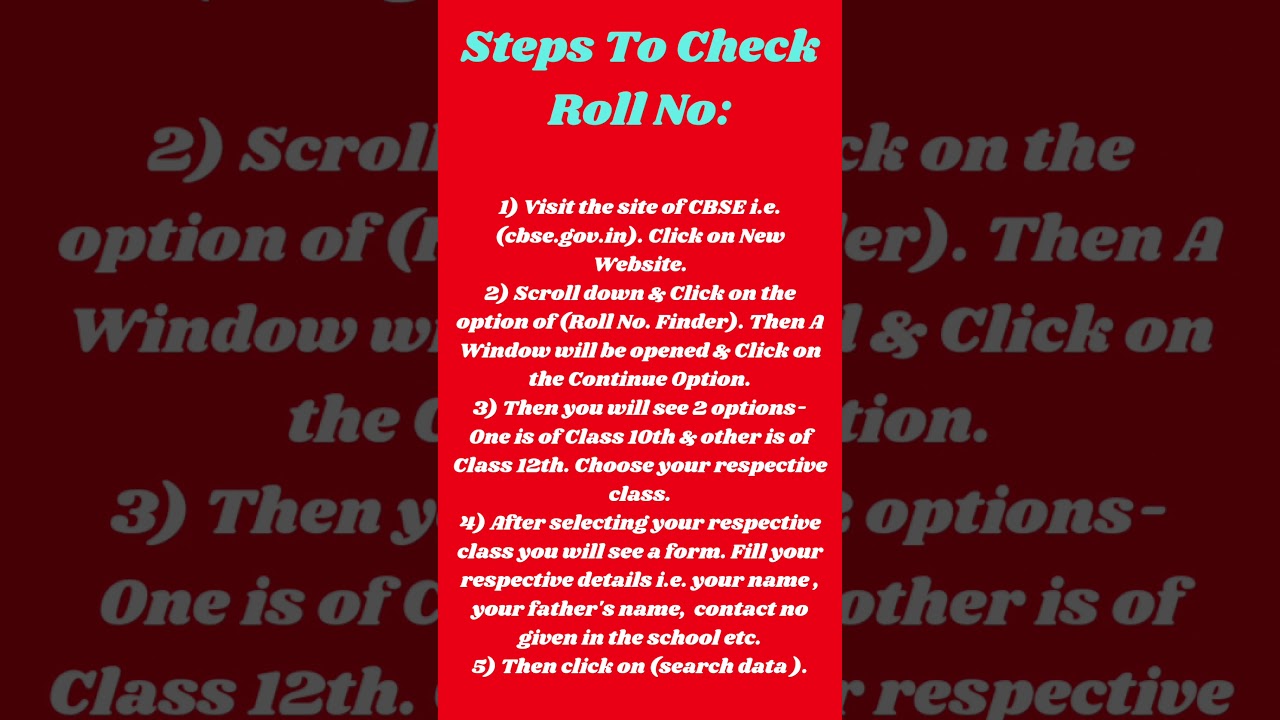 How To Check Your CBSE Class 10th & 12th Roll No (Batch 2020-2021).