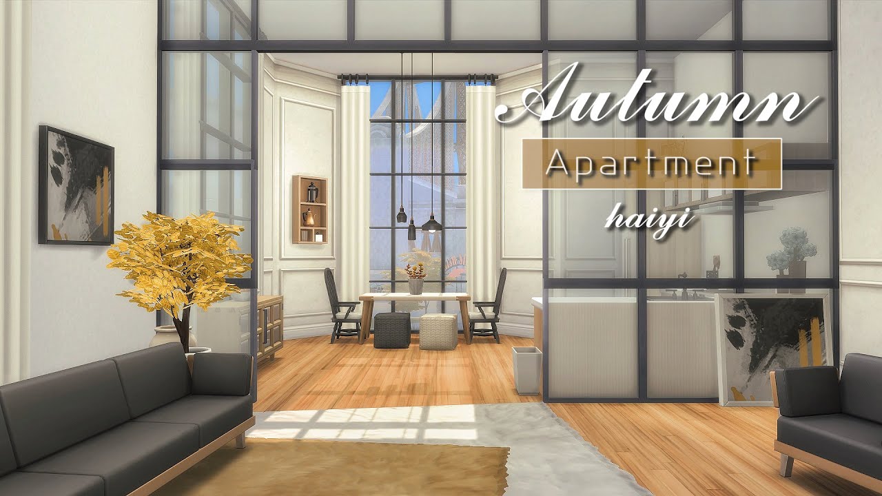 Autumn Apartment The Sims 4 Speed Build NO CC Stop Motion 2b