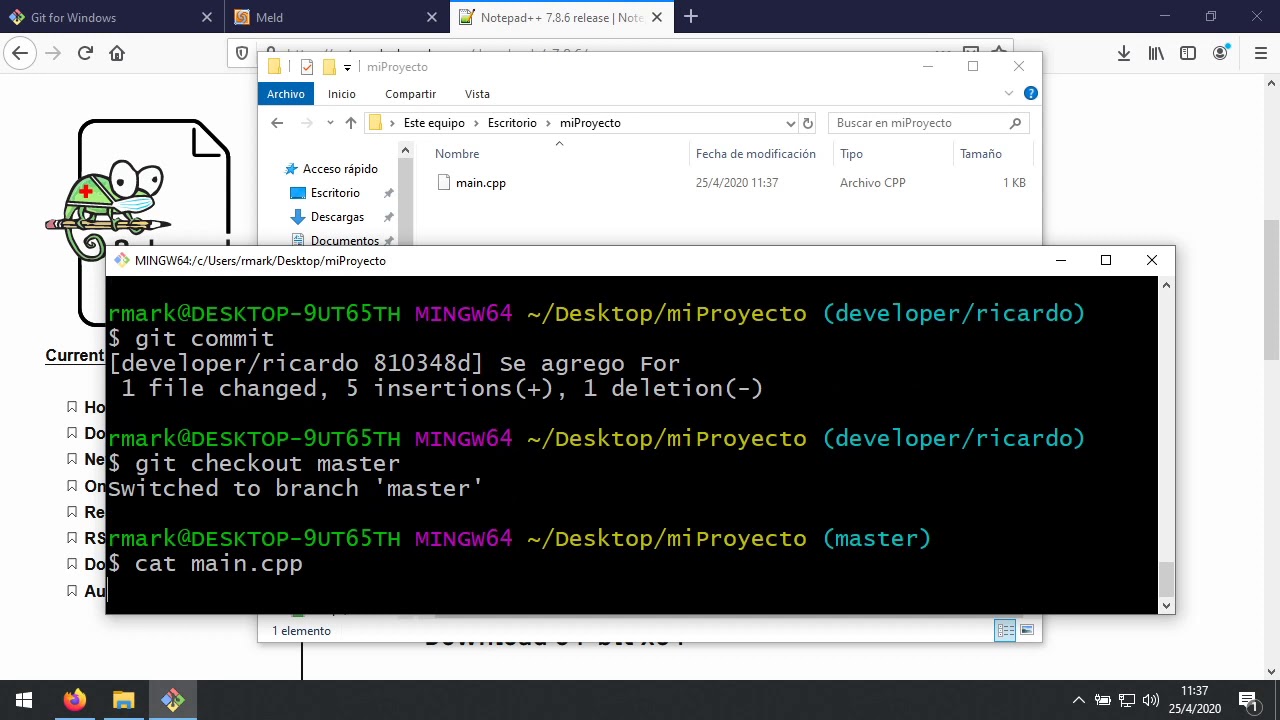 Git for Windows con Meld para difftool YouTube